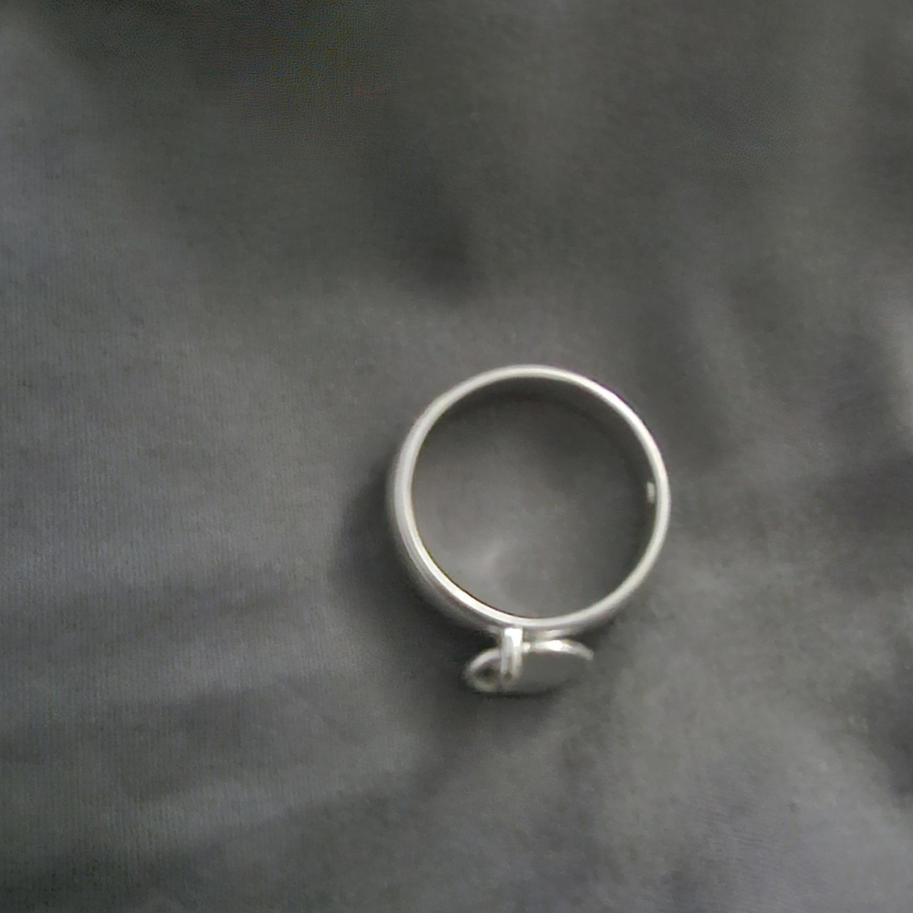 Silver Solitaire Engagement Ring With Classic Band - image 6